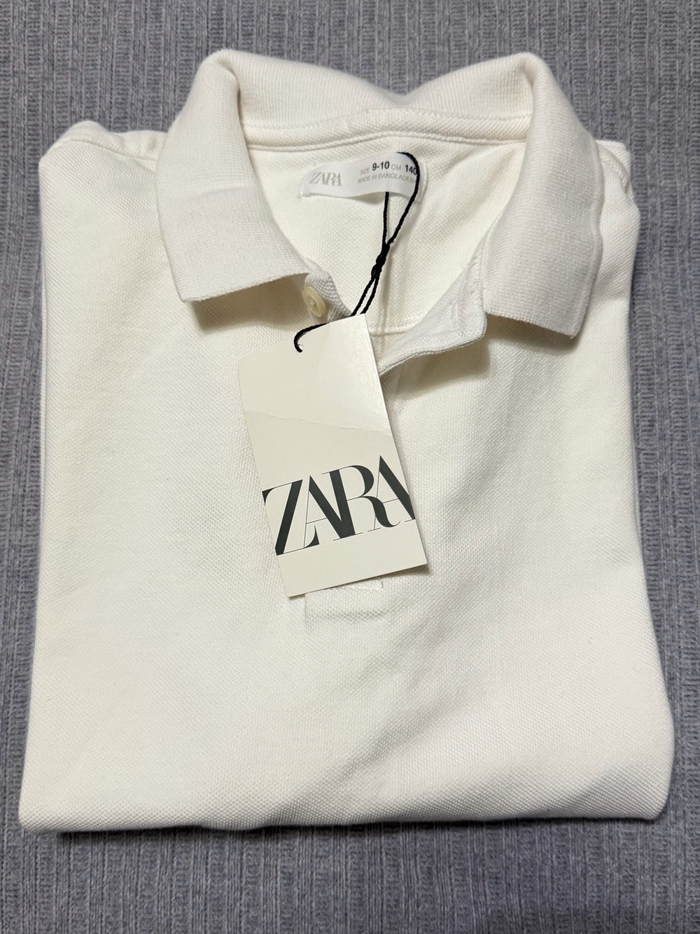 Zara Kid's Cream Polo  Long Sleeve Shirt nwt